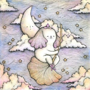 "Ginkgo Greg" for Giant Robot's Annual Doggo show - ink and watercolor, 9"x9"